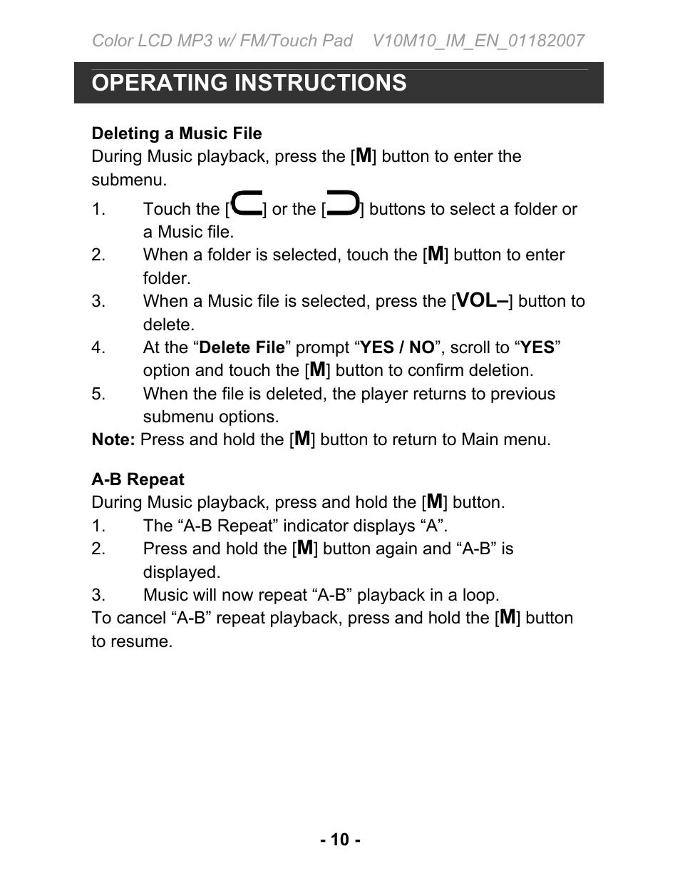 Operating instructions | Jwin JX-MP231 User Manual | Page 11 / 31