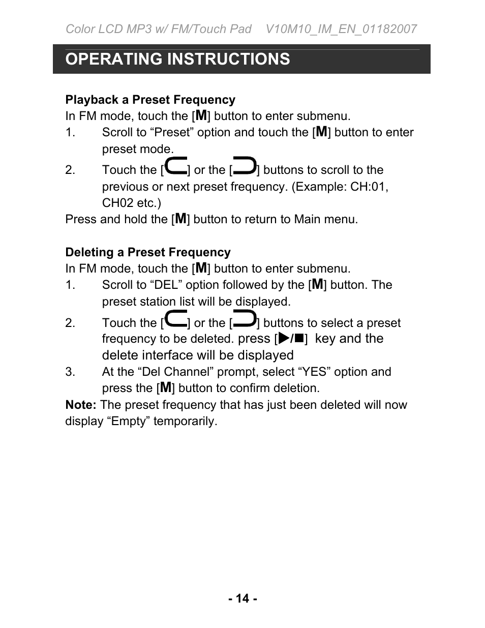 Operating instructions | Jwin JX-MP231 User Manual | Page 15 / 31