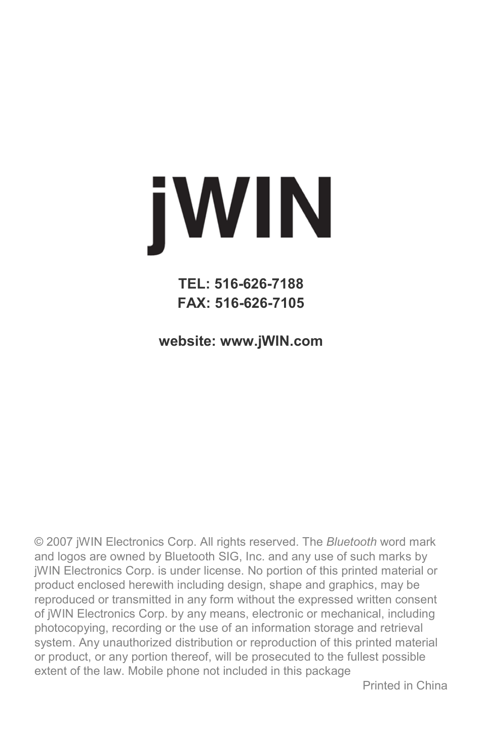 Jwin JB TH220 User Manual | Page 20 / 20