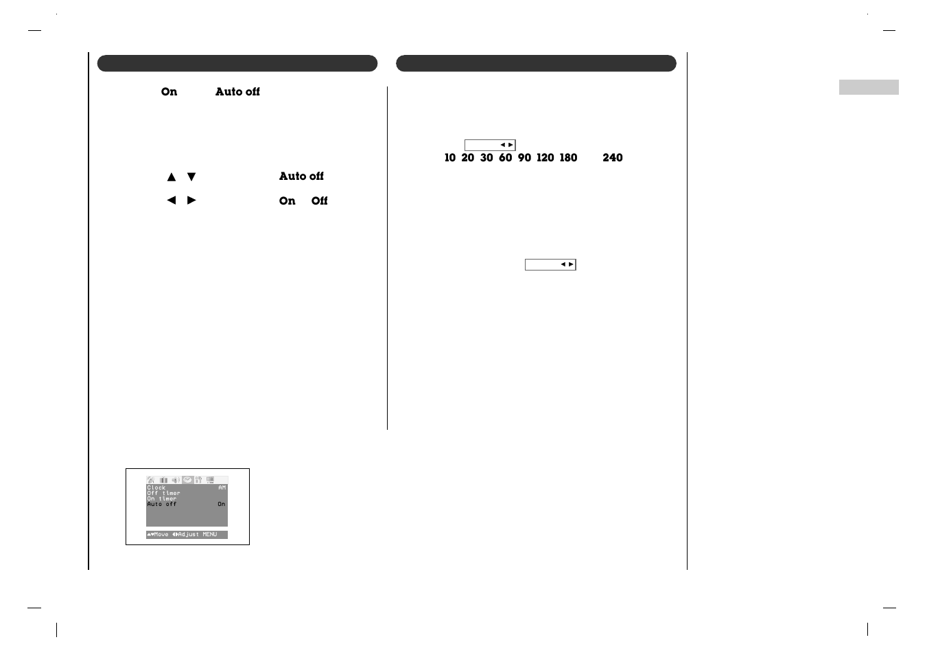 Time menu, Auto off sleep timer | Jwin JV-DTV17 User Manual | Page 25 / 96