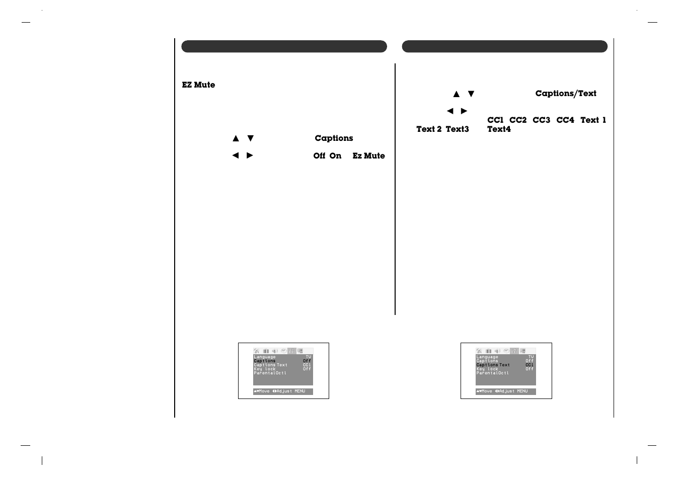 Special menu, Caption, Captions/text | Jwin JV-DTV17 User Manual | Page 26 / 96