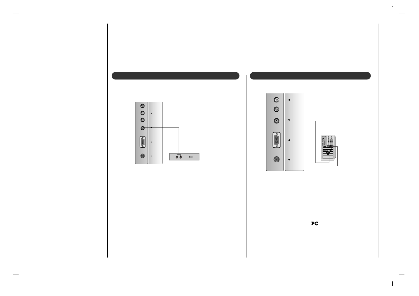 Conexión de equipos externos, Conector de entrada de pc, Cómo conectar | Cómo usar, Viendo dtv | Jwin JV-DTV17 User Manual | Page 46 / 96
