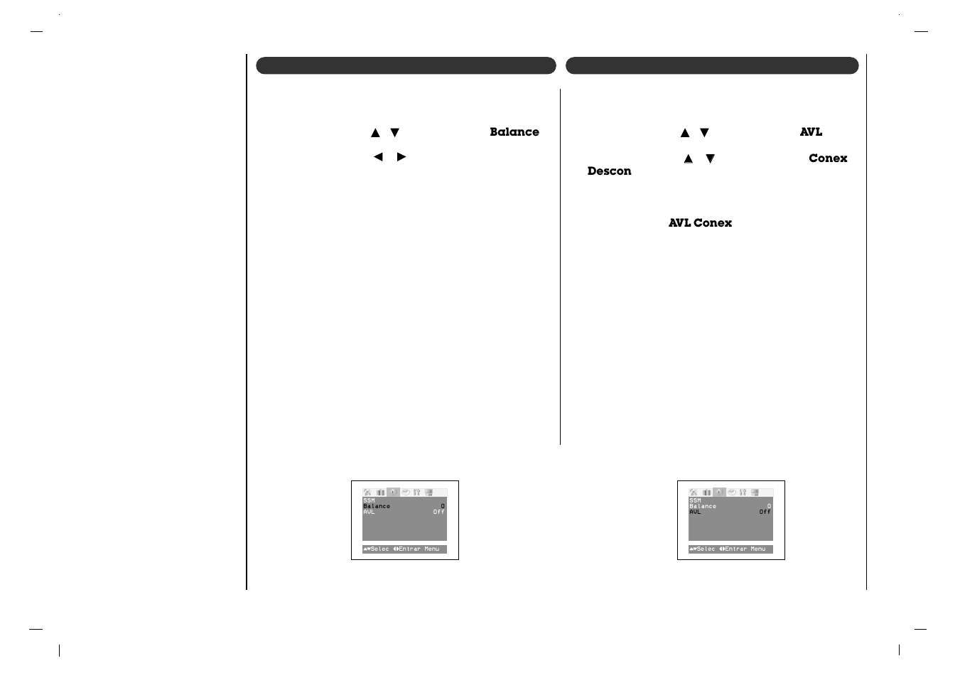 Menú sonido, Avl (auto nivelador de volumen) balance | Jwin JV-DTV17 User Manual | Page 54 / 96