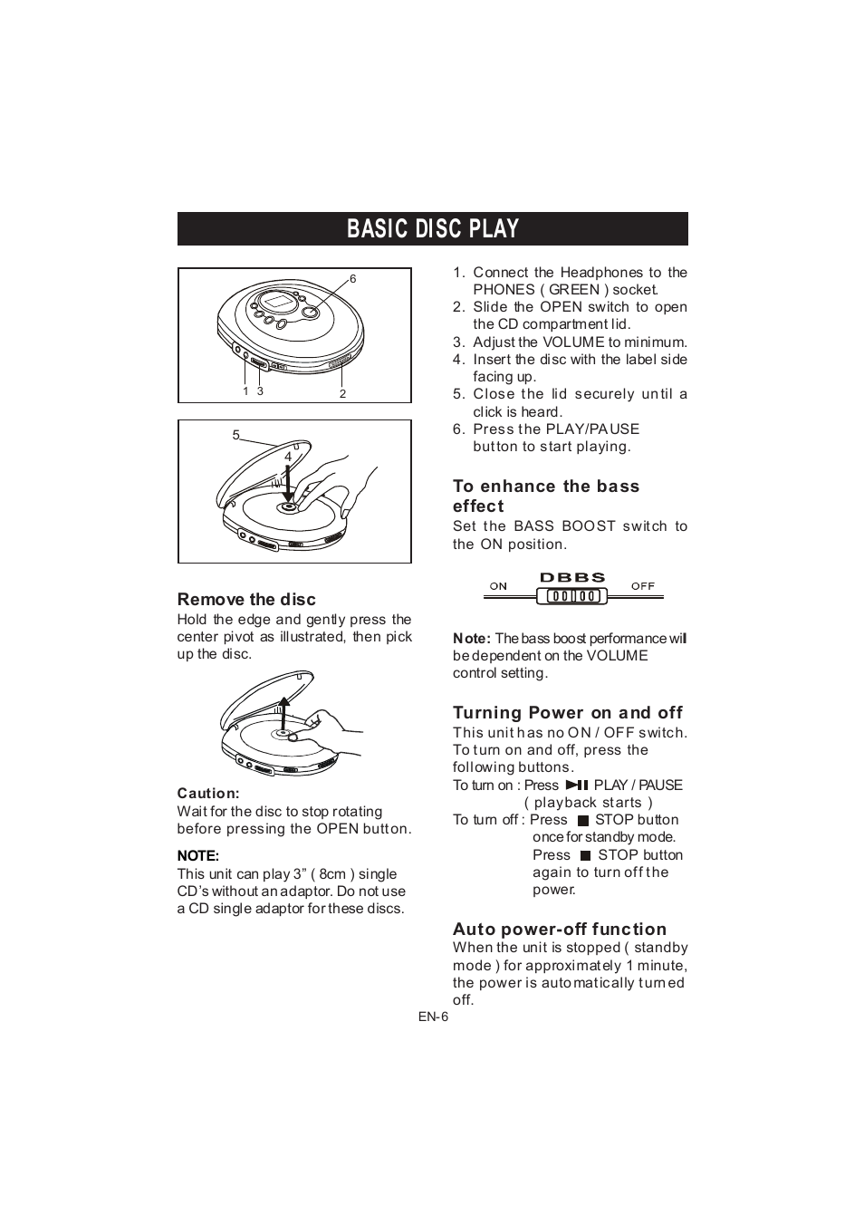 Basic disc play | Jwin JX-CD678 User Manual | Page 7 / 14