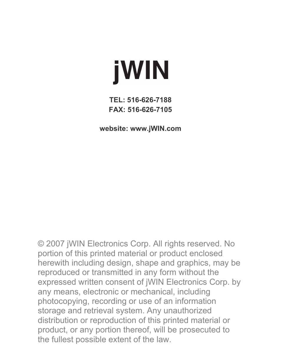 Jwin JP-127 User Manual | Page 16 / 16