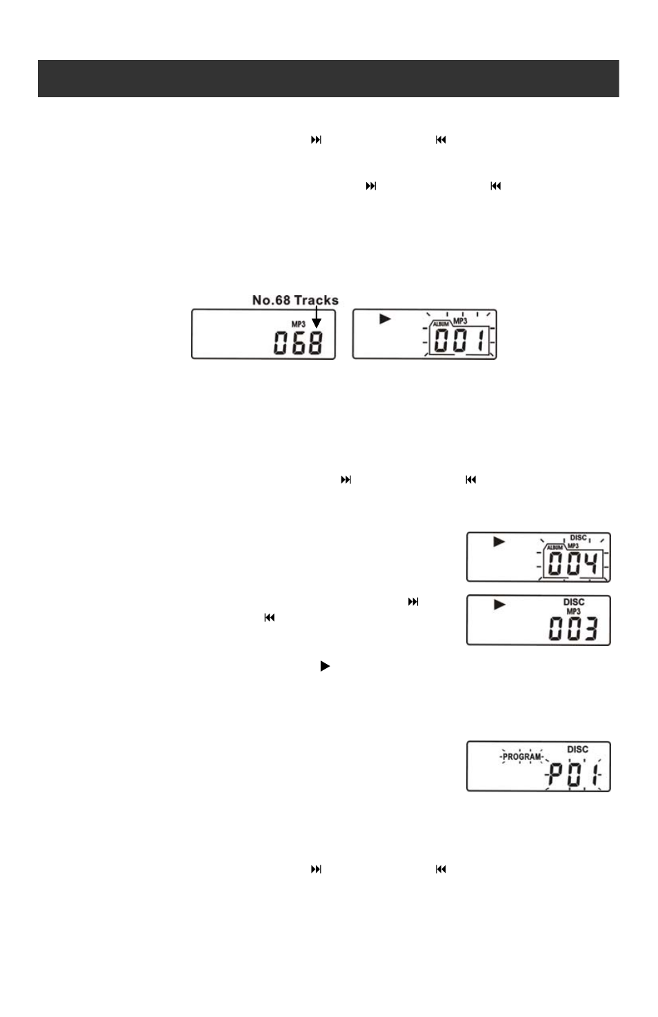 Operational instructions, Skip and search, Program mode | Jwin JX-CD561 User Manual | Page 11 / 20