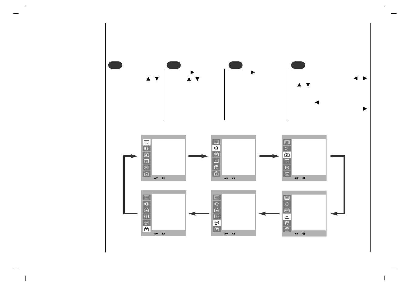 On screen menus, Menu selection | Jwin JV-DTV37 User Manual | Page 16 / 132