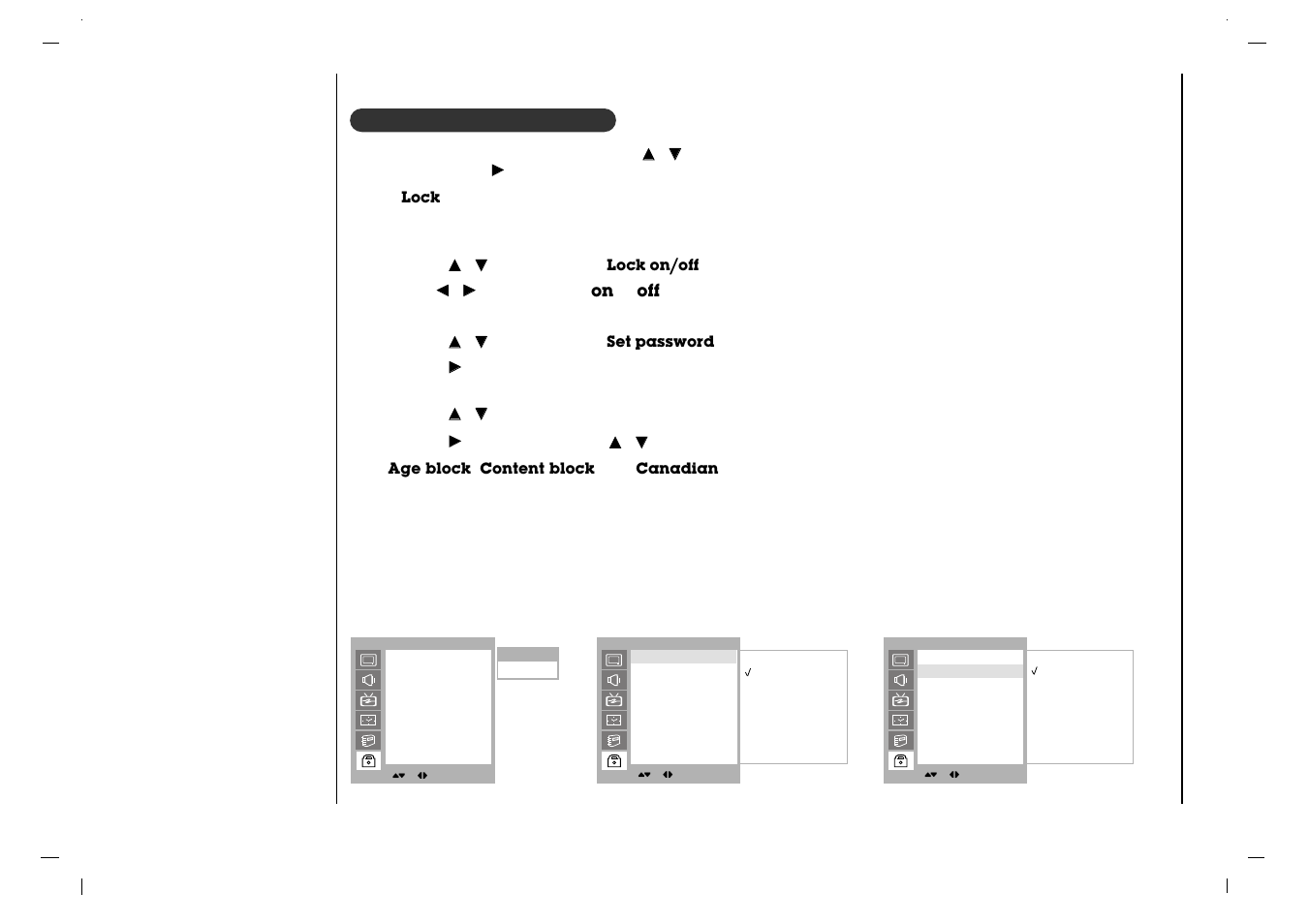 Lock menu, Lock menu setup | Jwin JV-DTV37 User Manual | Page 28 / 132