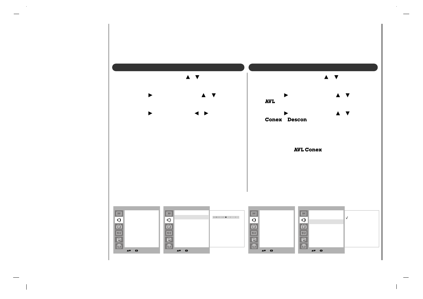 Ajuste del sonido, Avl (auto nivelador de volumen) balance | Jwin JV-DTV37 User Manual | Page 64 / 132