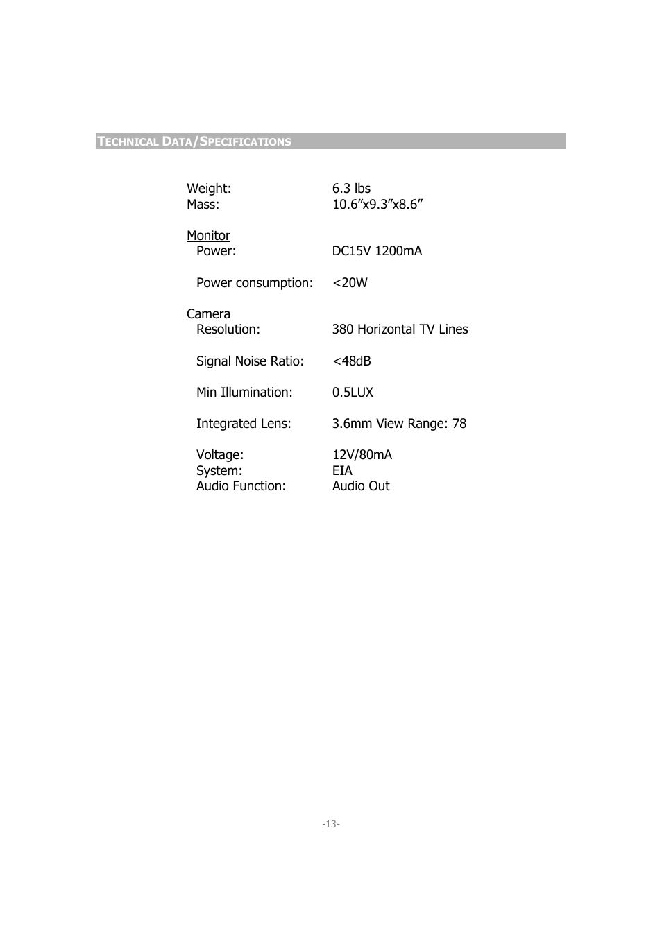 Jwin JV-TV2040 User Manual | Page 13 / 13