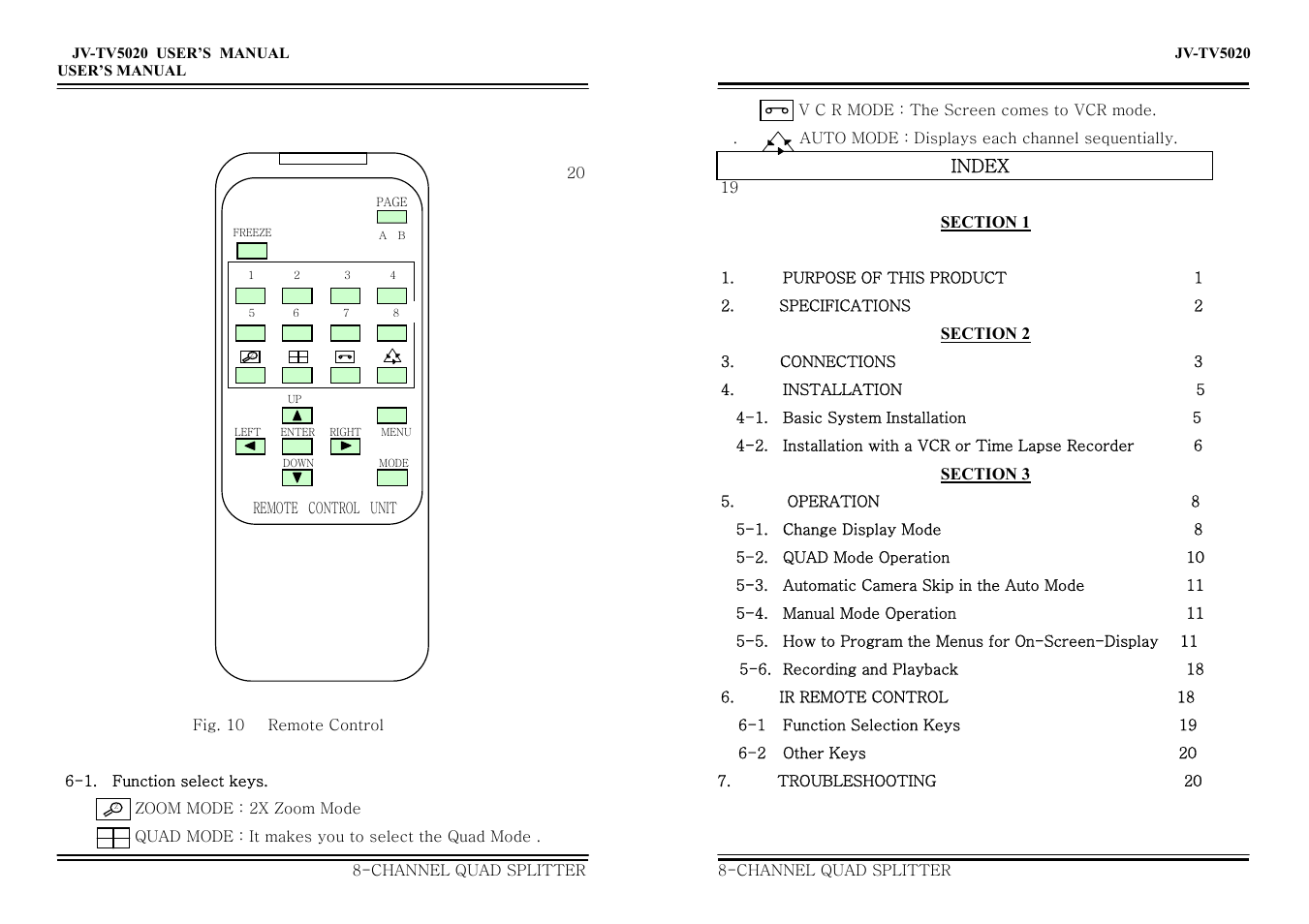 Jwin 8-Channel Quad Splitter JV-TV5020 User Manual | Page 3 / 12