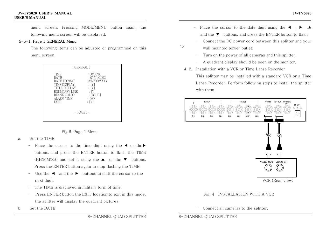 Jwin 8-Channel Quad Splitter JV-TV5020 User Manual | Page 9 / 12