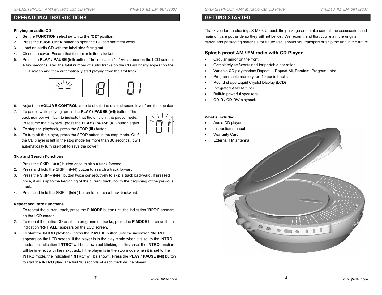 Jwin JX-M89 User Manual | Page 5 / 6