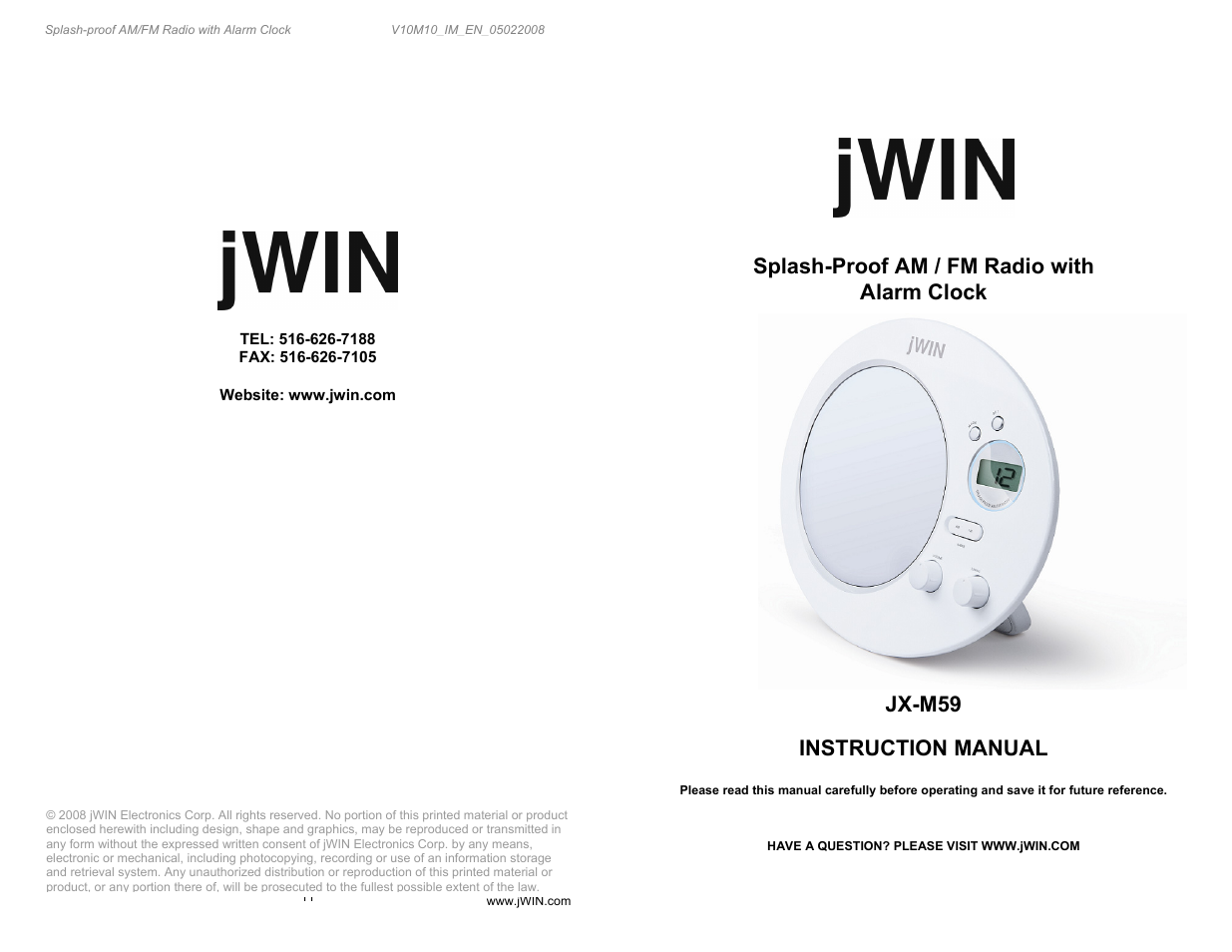 Jwin JX-M59 User Manual | 6 pages