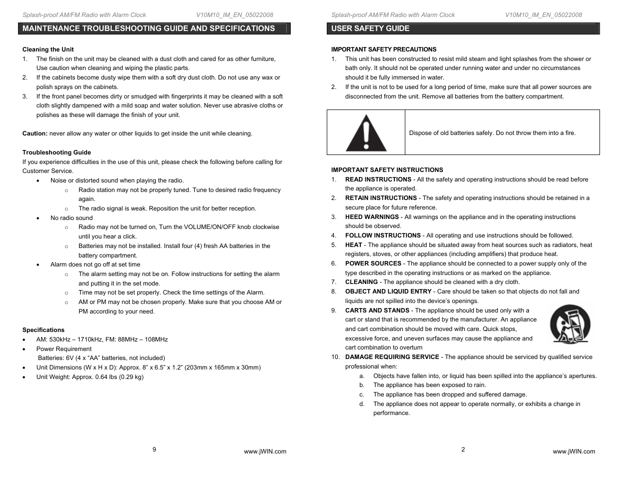 Jwin JX-M59 User Manual | Page 3 / 6