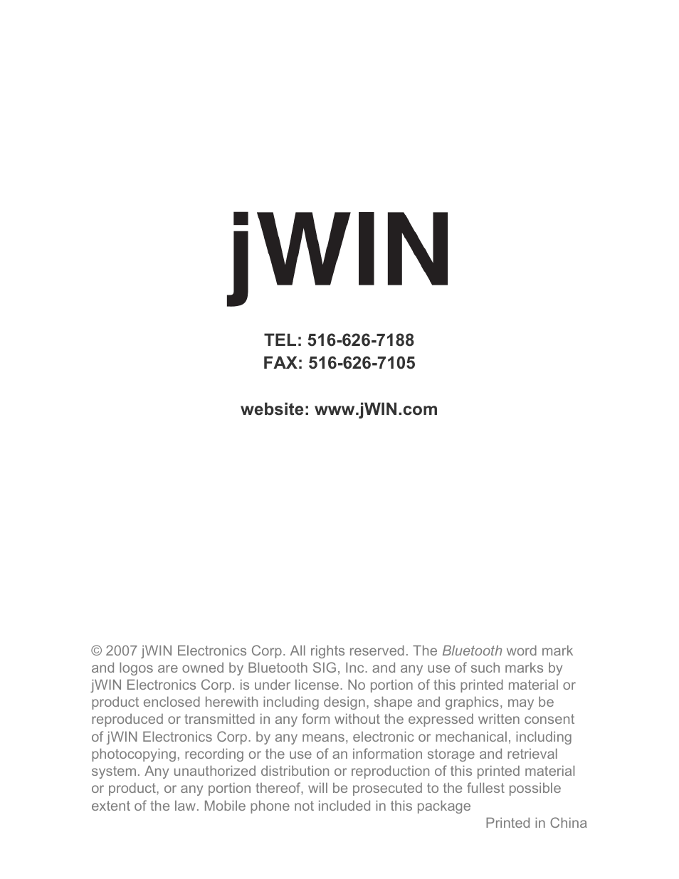 Jwin JB-TH210 User Manual | Page 20 / 20