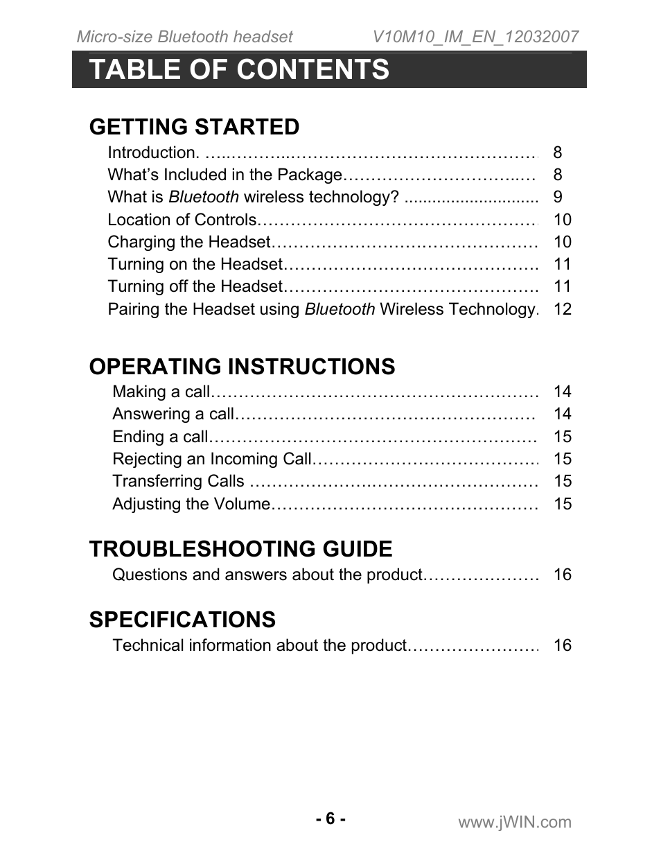 Jwin JB-TH210 User Manual | Page 7 / 20