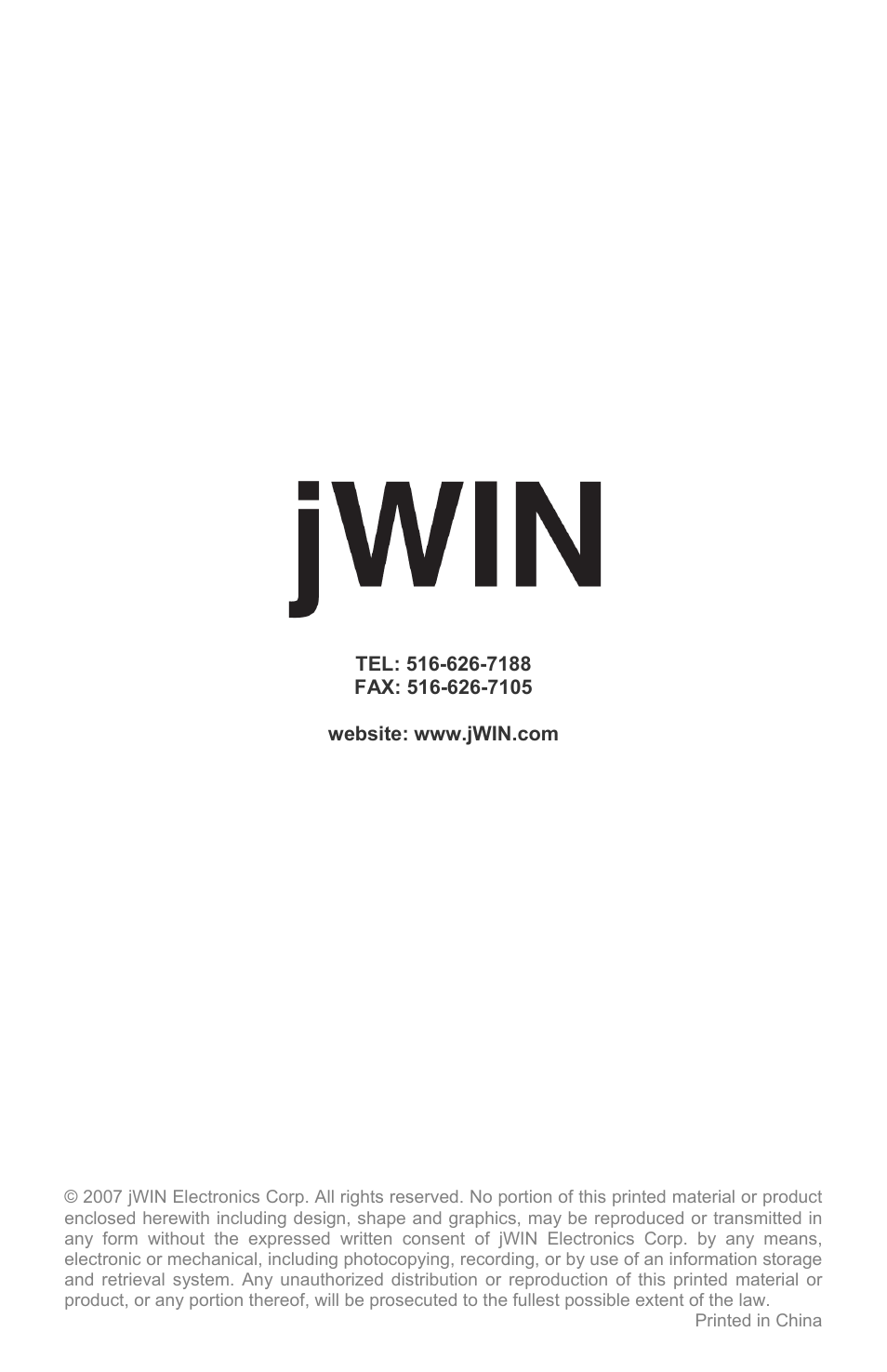Jwin JT P531 User Manual | Page 20 / 20