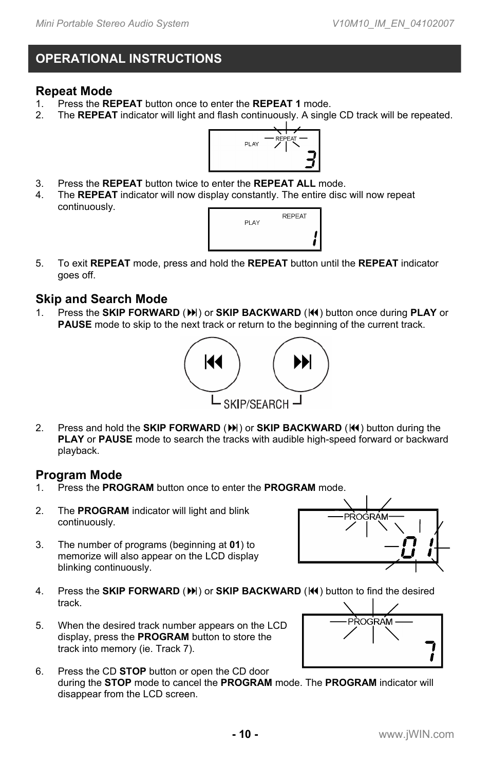 Jwin JX-CD7160 User Manual | Page 11 / 16