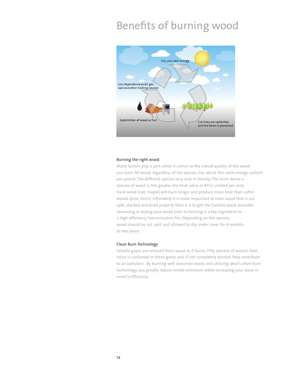 Benefits of burning wood | Jotul Wood Insert User Manual | Page 12 / 16