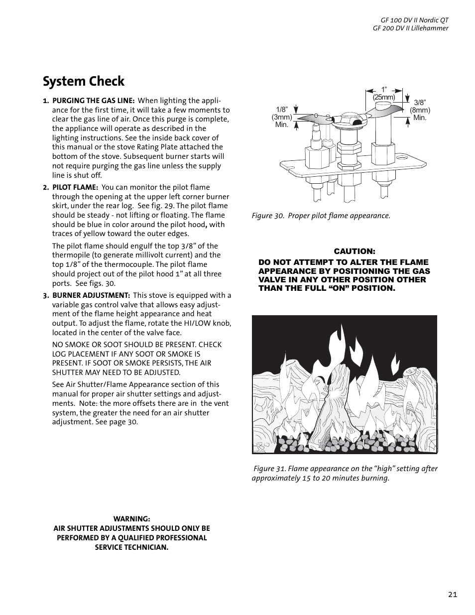 System check | Jotul GF 100 DV II User Manual | Page 21 / 32