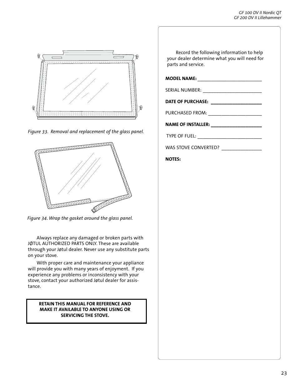 Jotul GF 100 DV II User Manual | Page 23 / 32