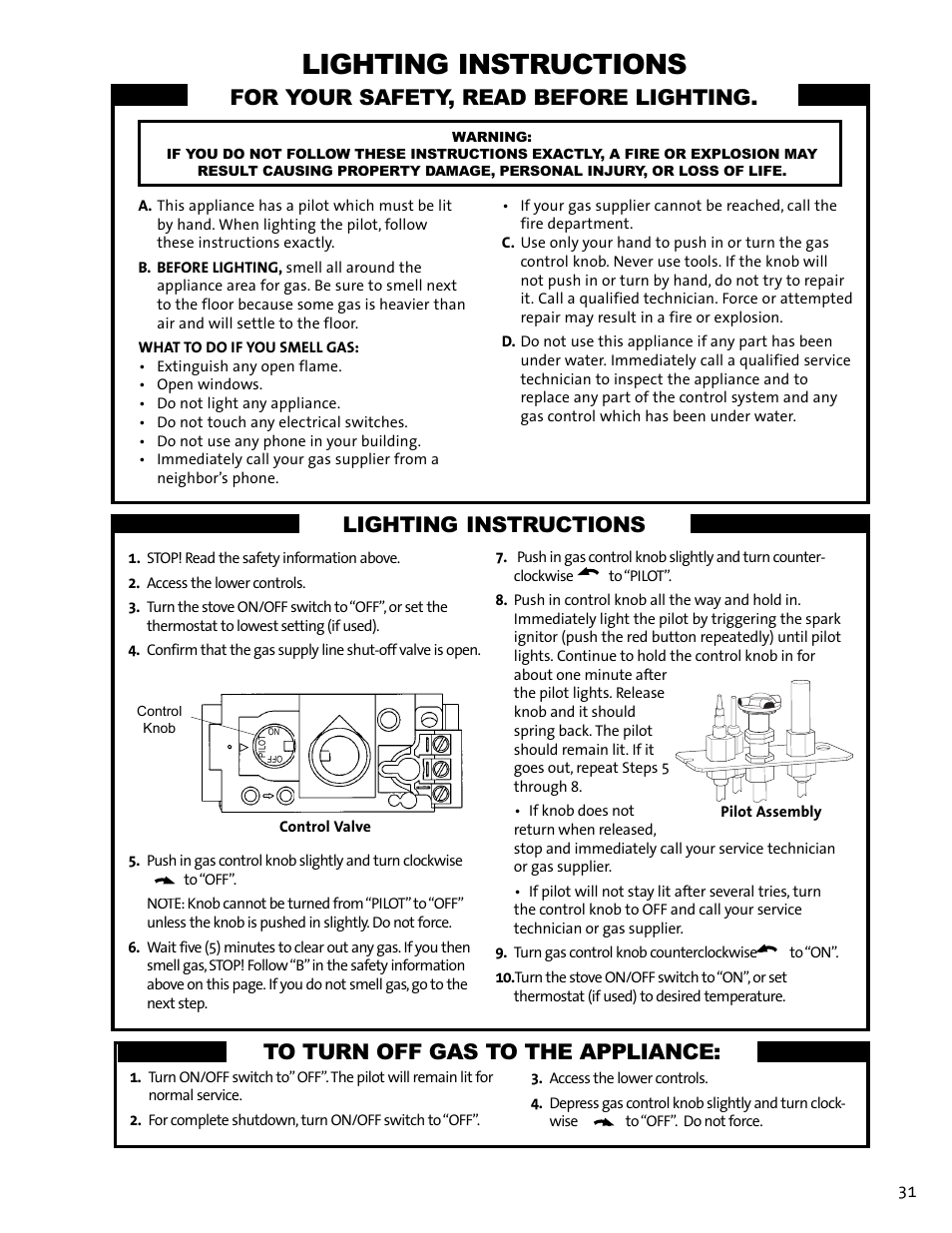 Lighting instructions | Jotul GF 100 DV II User Manual | Page 31 / 32