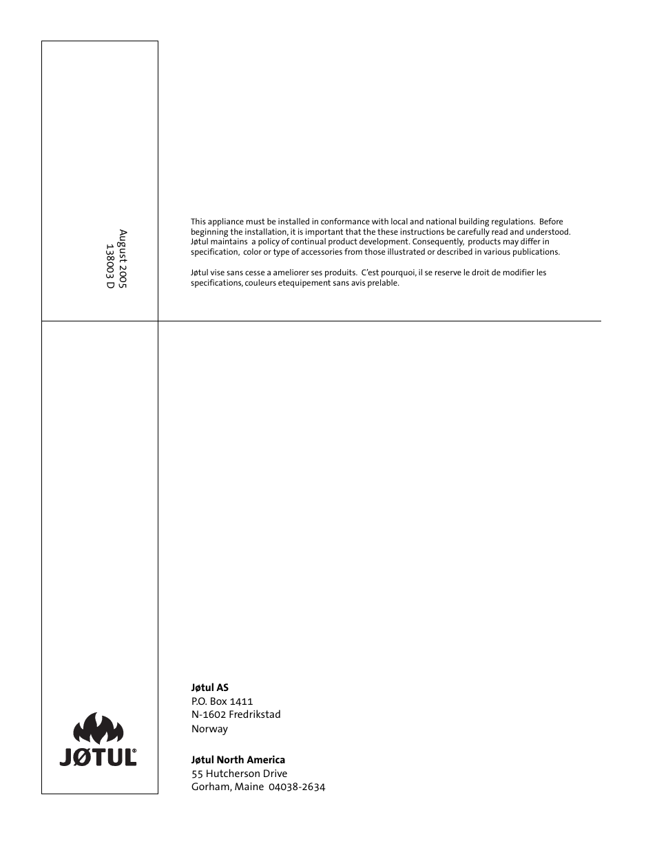 Jotul GF 100 DV II User Manual | Page 32 / 32