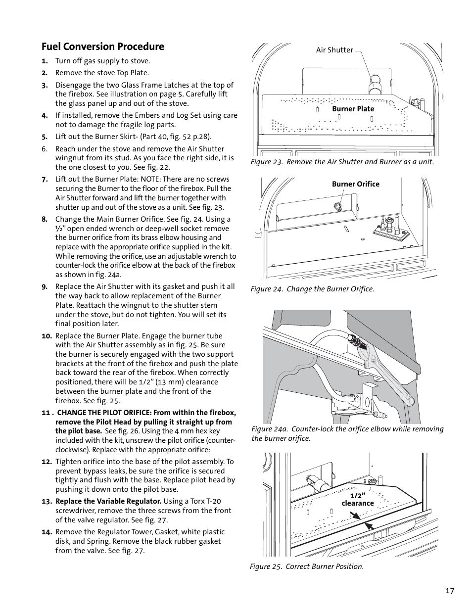 Fuel conversion procedure | Jotul GF300 DV User Manual | Page 17 / 32