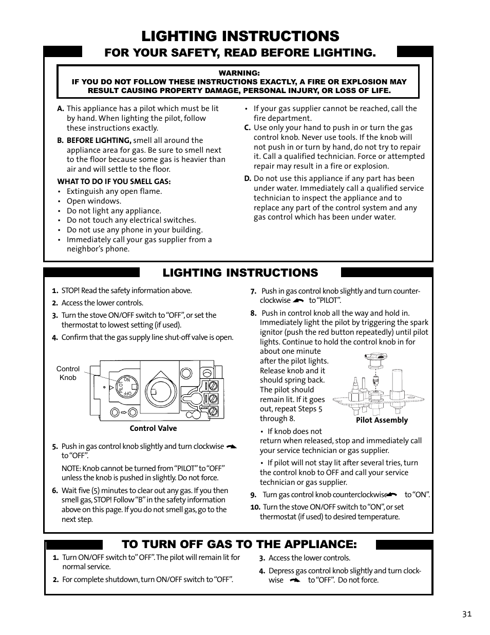 Lighting instructions | Jotul GF300 DV User Manual | Page 31 / 32