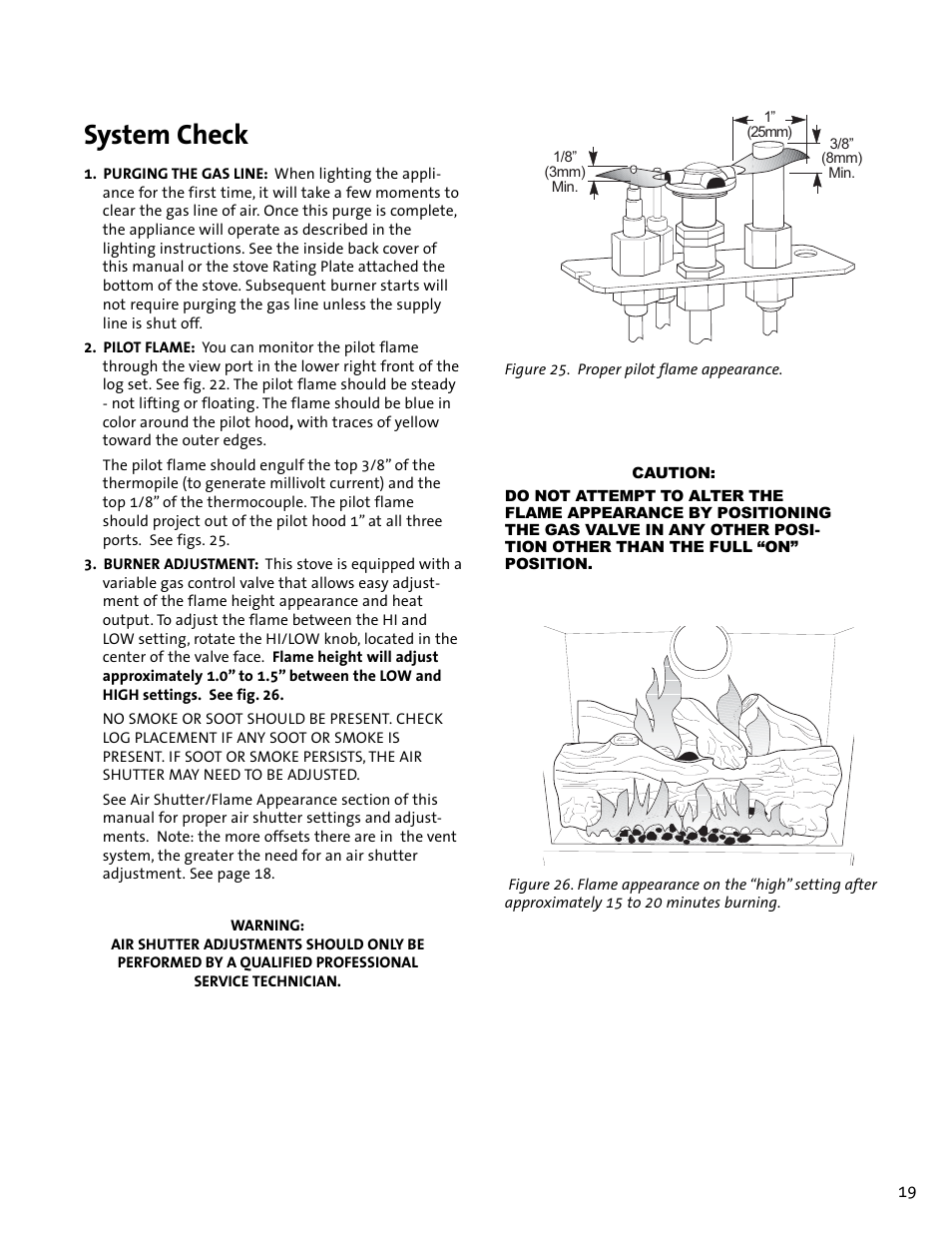 System check | Jotul GF100 DV User Manual | Page 19 / 28