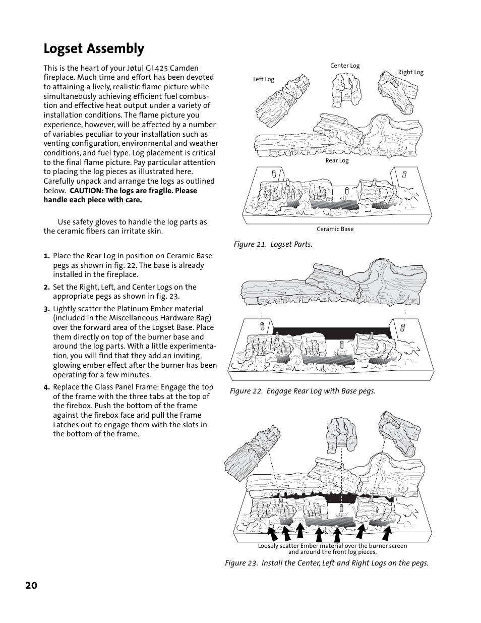 Logset assembly | Jotul GI 425 DV User Manual | Page 20 / 32