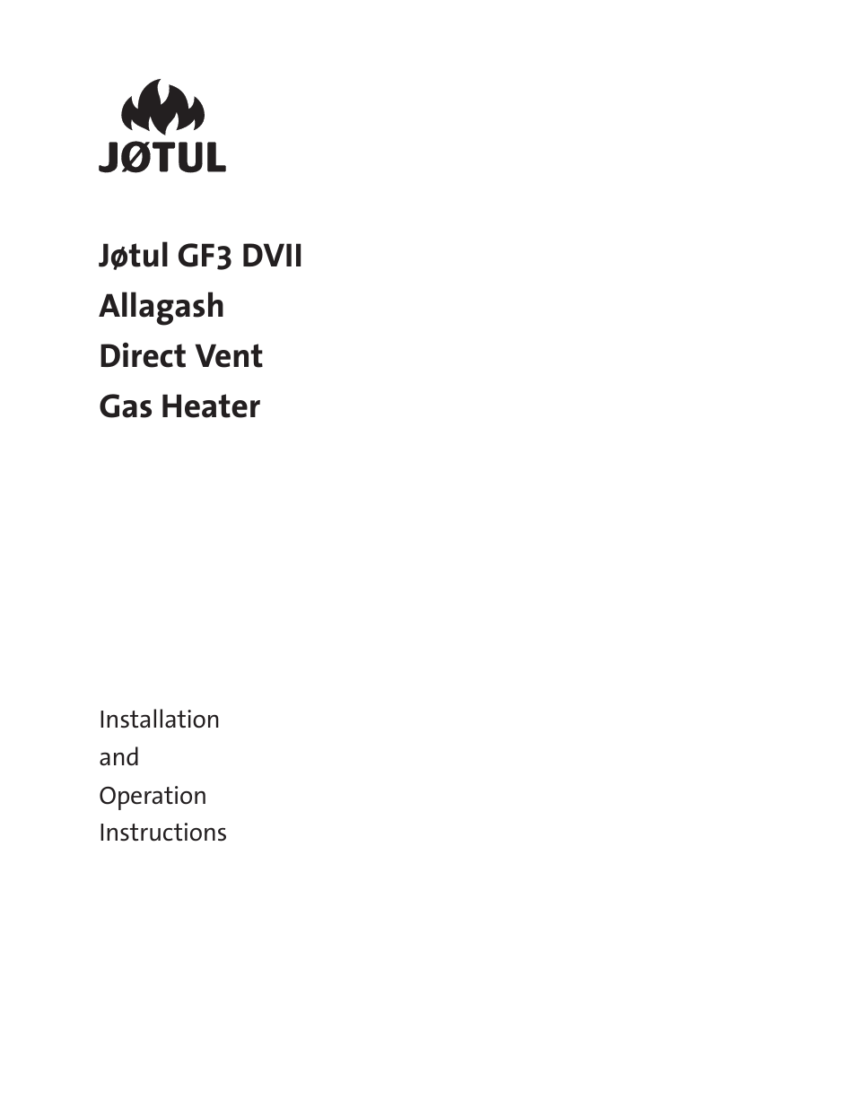 Jotul GF3 DVII User Manual | 28 pages