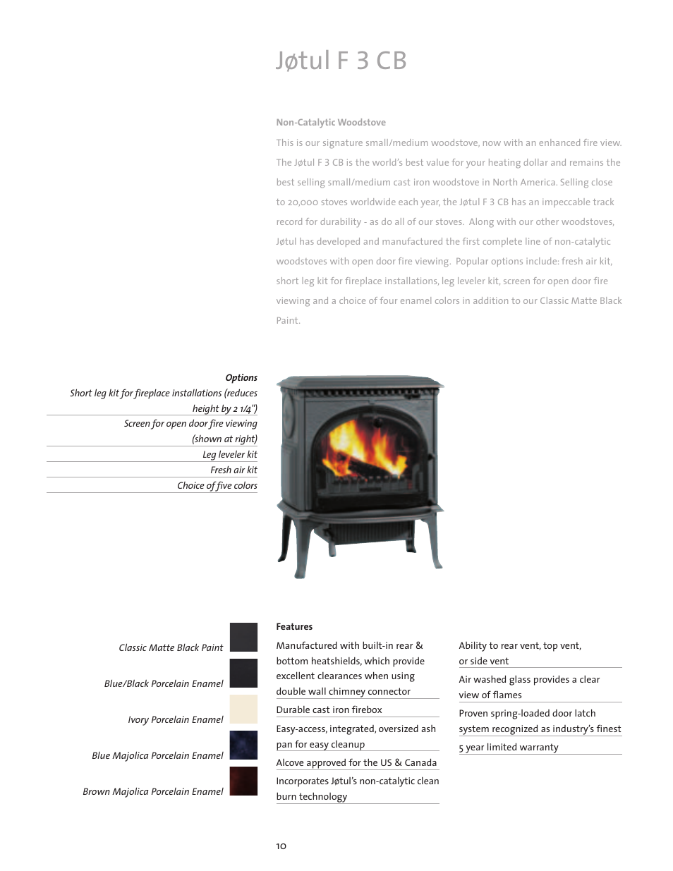 Jøtul f 3 cb | Jotul Wood Stove User Manual | Page 10 / 24