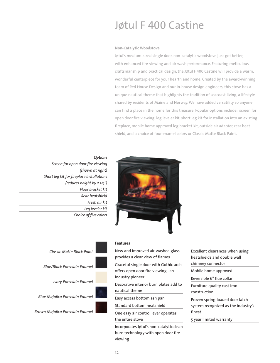 Jøtul f 400 castine | Jotul Wood Stove User Manual | Page 12 / 24