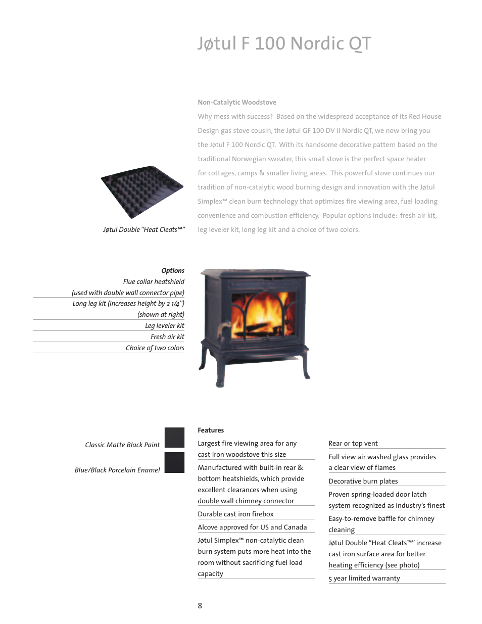 Jøtul f 100 nordic qt | Jotul Wood Stove User Manual | Page 8 / 24