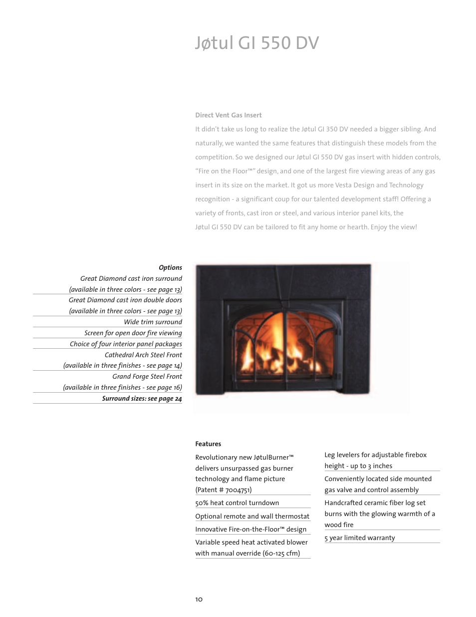 Jøtul gi 550 dv | Jotul Gas Inserts and Fireplaces User Manual | Page 10 / 28