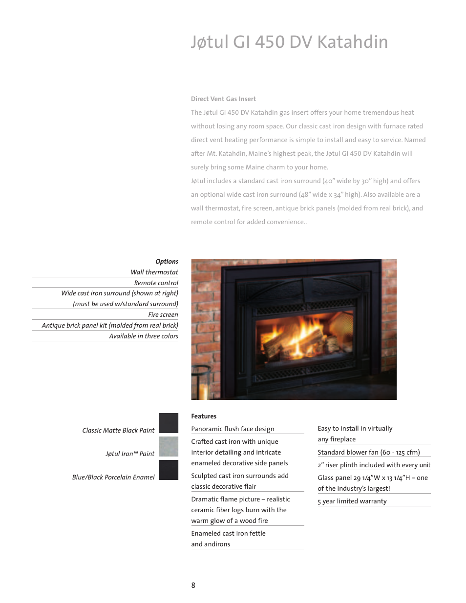 Jøtul gi 450 dv katahdin | Jotul Gas Inserts and Fireplaces User Manual | Page 8 / 28