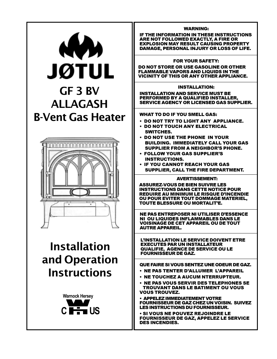 Jotul GF 3 BV User Manual | 24 pages