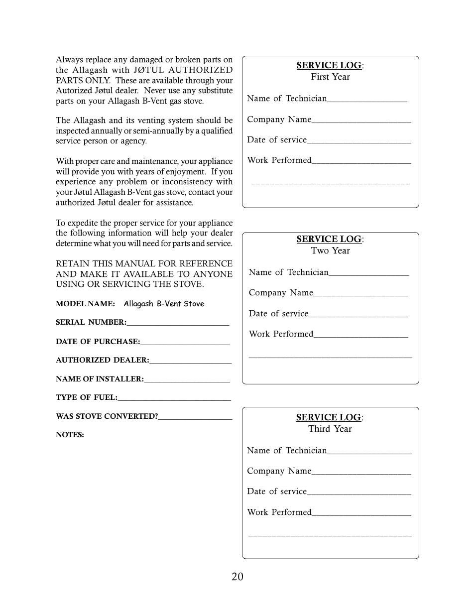 Jotul GF 3 BV User Manual | Page 20 / 24