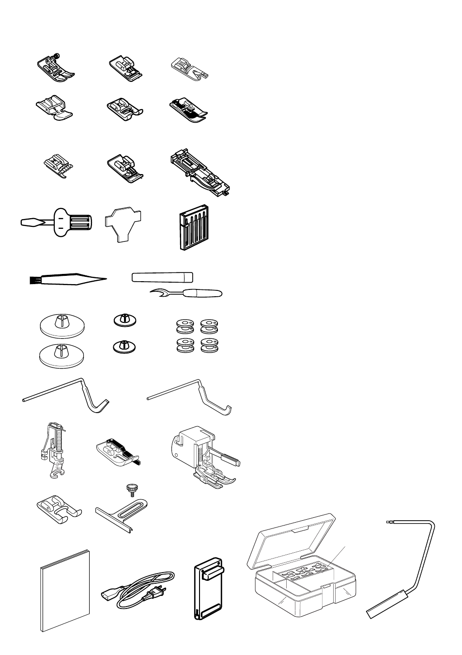 Standard accessories | Janome Memory Craft 6500 User Manual | Page 6 / 78