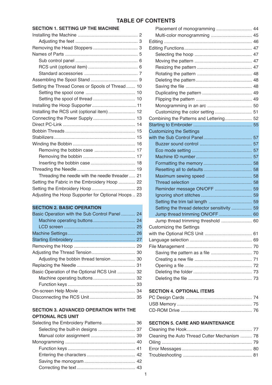 Janome MB-4 User Manual | Page 4 / 87