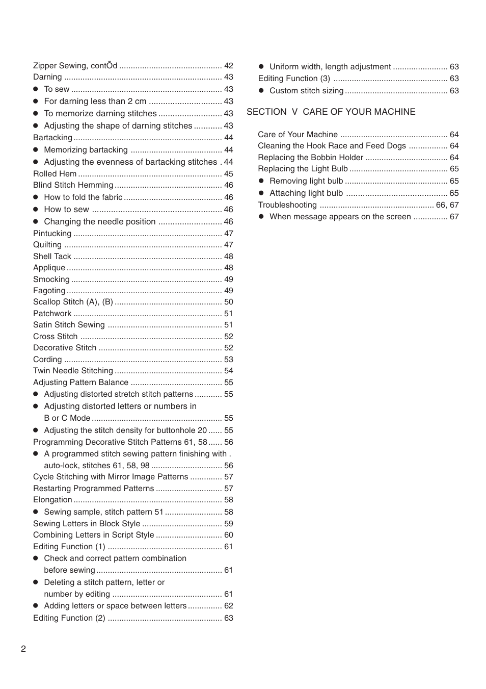 Janome MEMORY CRAFT 4800 User Manual | Page 3 / 68