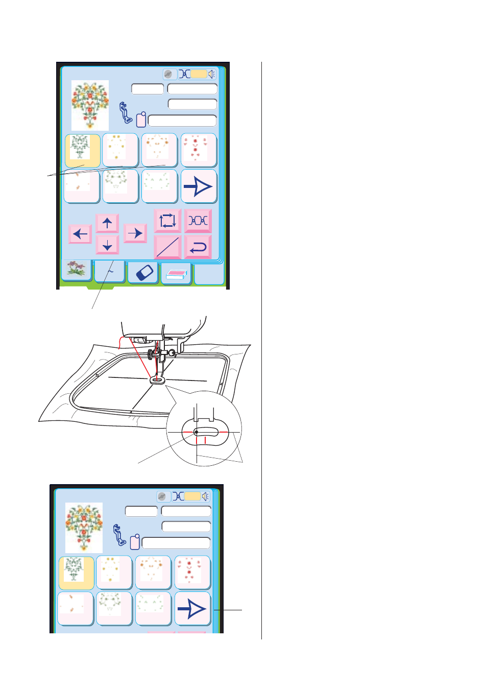 Ready to sew, 130 edit size 9, 53 min | Size 9, Embroidery screen | Janome MEMORY CRAFT 10001 User Manual | Page 131 / 181