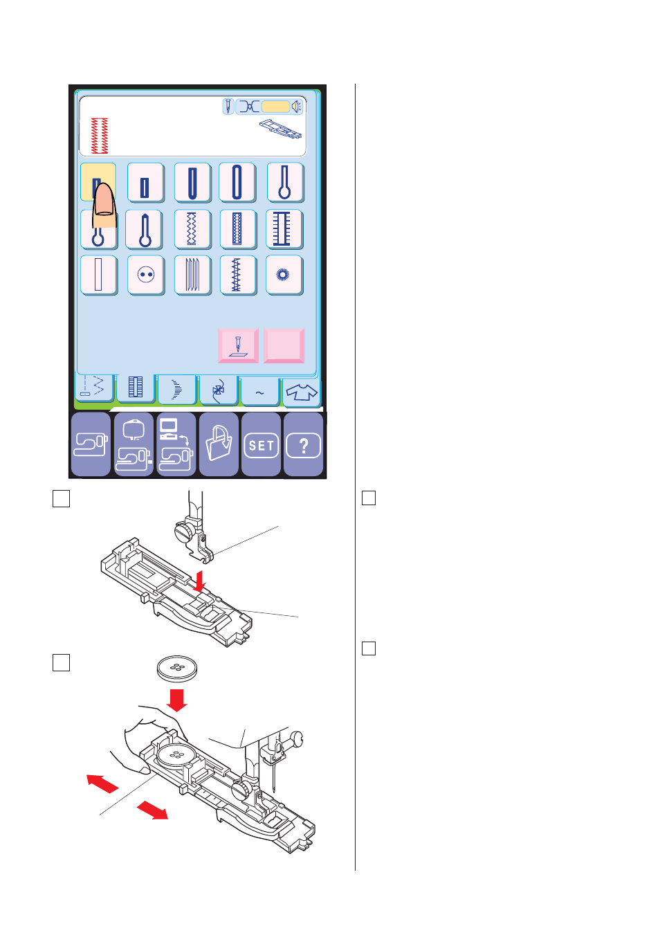 Sensor bh pull down bh lever | Janome MEMORY CRAFT 10001 User Manual | Page 59 / 181