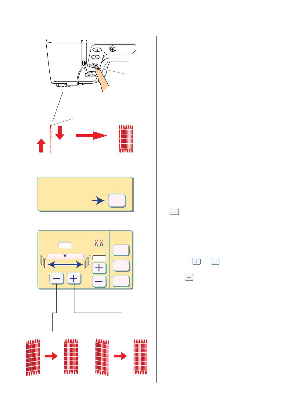 Restart for the same size. different size | Janome MEMORY CRAFT 10001 User Manual | Page 72 / 181