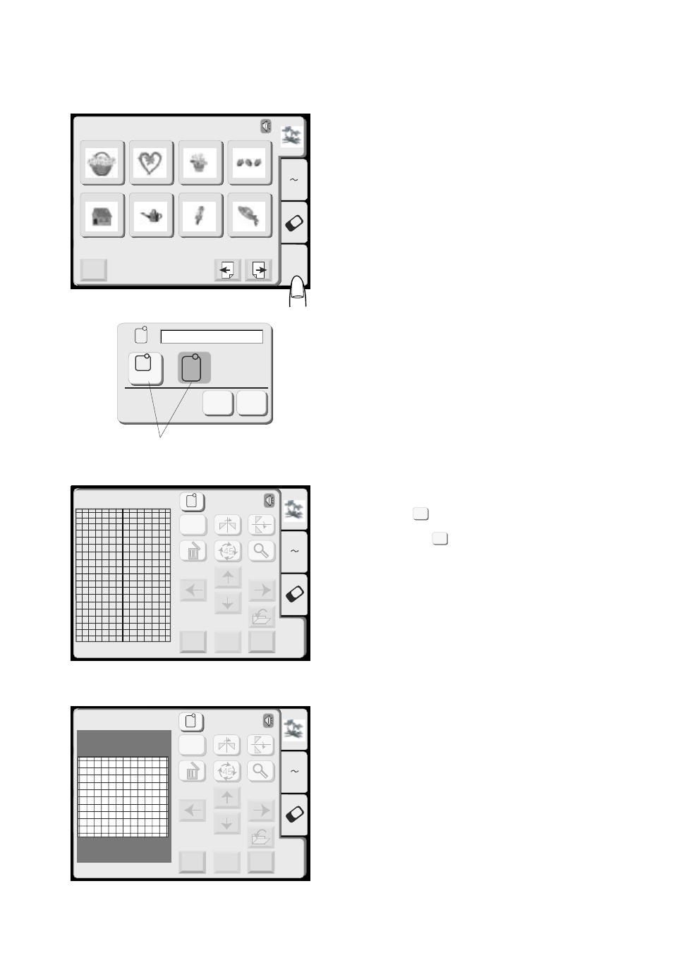 Editing mode, Size | Janome MEMORYCRAFT 300E User Manual | Page 38 / 48