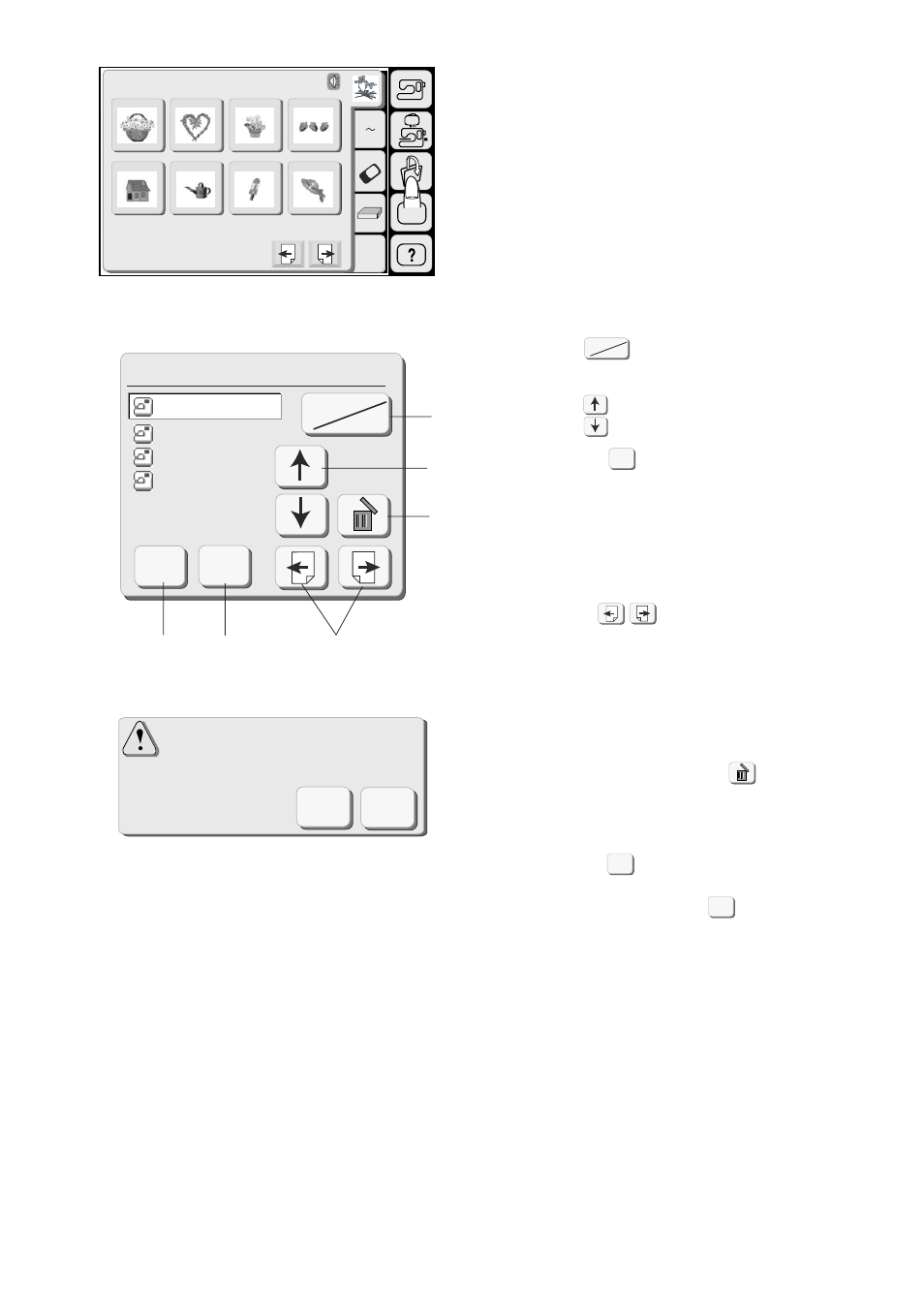 Open file(built-in), Are you sure you want to delete this file, Ok cancel | Opening a saved file | Janome MEMORY CRAFT 9500 User Manual | Page 100 / 109