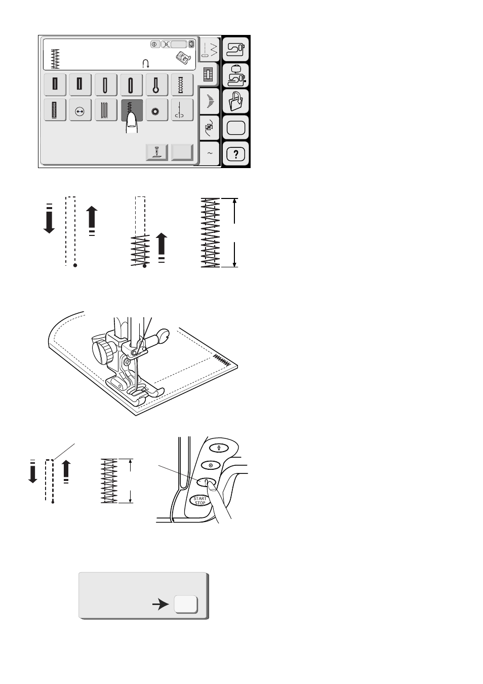 Restart for the same size. different size | Janome MEMORY CRAFT 9500 User Manual | Page 54 / 109