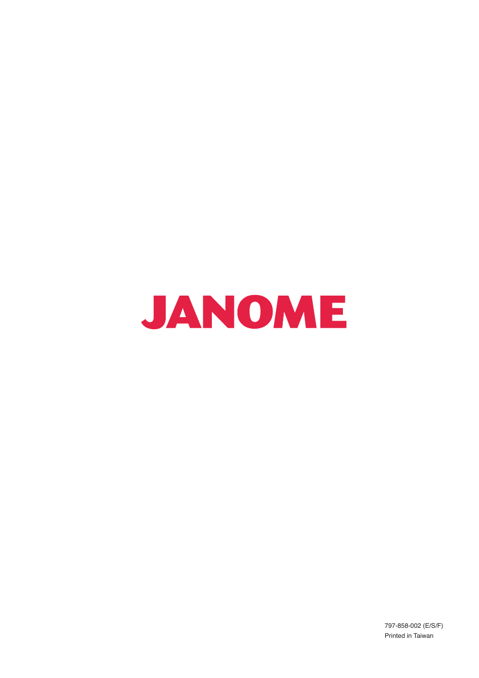 Janome 1100D User Manual | Page 74 / 74